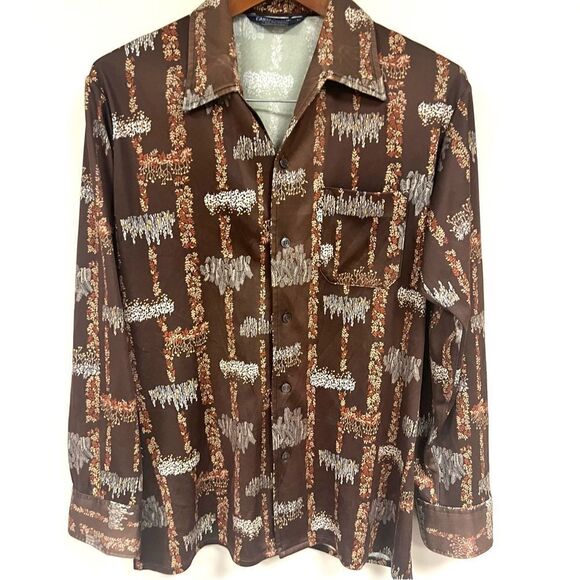 Career club vintage disco button down shirt. Size L - Picture 1 of 7
